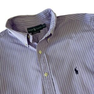 Ralph Lauren Classic‎ Fit Purple Stripe Button Down Shirt Men